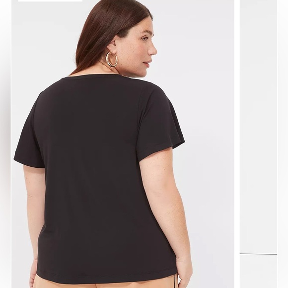 NWT Lane Bryant Flutter Sleeve Keyhole Top, Size 10/12, Black - Picture 3 of 7